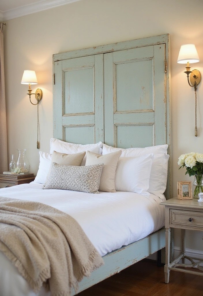 30 DIY Decor Projects You Can Do This Weekend (Your Friends Will Be Jealous!) - 10. Vintage Door Headboard