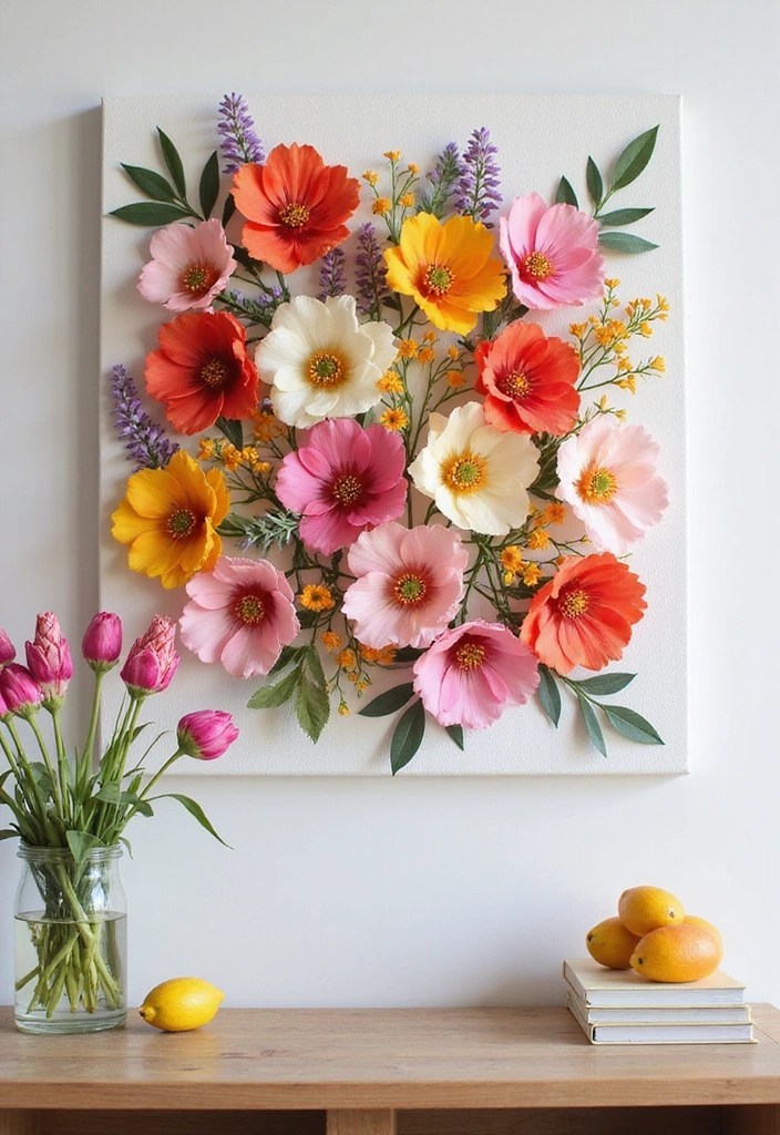 30 DIY Decor Projects You Can Do This Weekend (Your Friends Will Be Jealous!) - 15. DIY Floral Wall Art