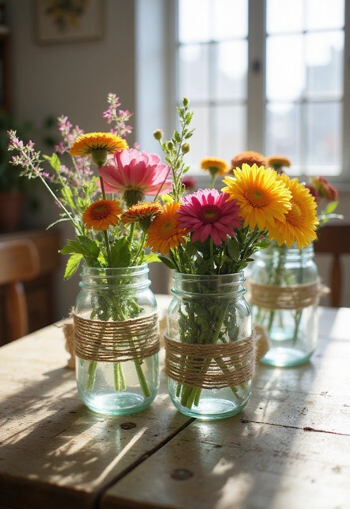 30 DIY Decor Projects You Can Do This Weekend (Your Friends Will Be Jealous!) - 3. Upcycled Glass Jar Vases