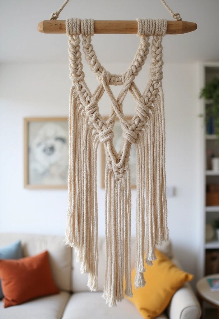 30 DIY Home Decor Projects That Look Insanely Expensive (But Cost Less Than $20!) - 1. Elegant Macrame Wall Hanging