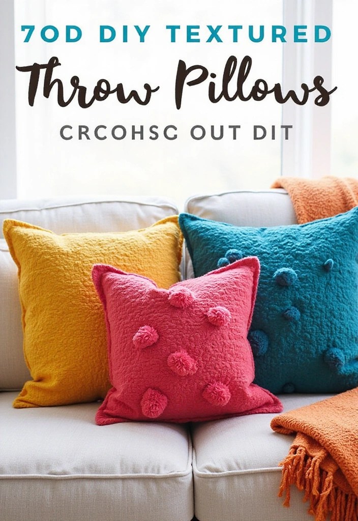 30 DIY Home Decor Projects That Look Insanely Expensive (But Cost Less Than $20!) - 4. Textured Throw Pillows